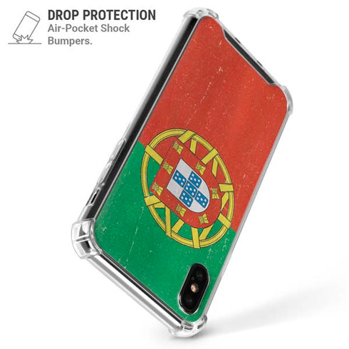 Portugal Flag Distressed iPhone X/XS Clear Case